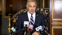 Philadelphia District Attorney Larry Krasner speaks to the press amid a Pa. House impeachment probe.