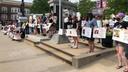 The 3/20 Coalition protests against police violence at the Centre County Government building.