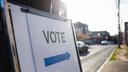 A sign showing people how and where to vote in Pennsylvania's 2022 election.