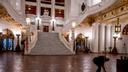 A mostly empty Pa. Capitol rotunda.