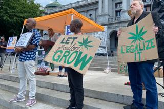 Outside the state Capitol in Harrisburg