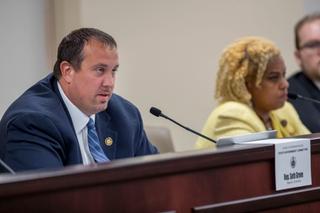 Rep Seth Grove, seen here with Margo Davidson, plans to call a series of hearings to review rules and procedures for how legislators file expenses.